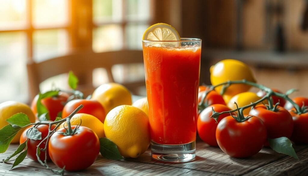 Suco de tomate com limão