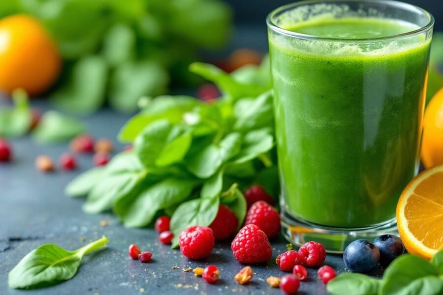 Sucos Energizantes com Espinafre