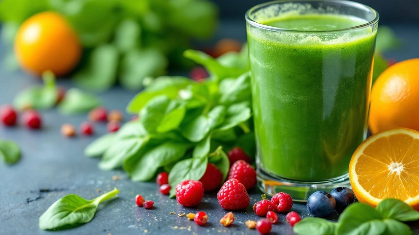 Sucos Energizantes com Espinafre