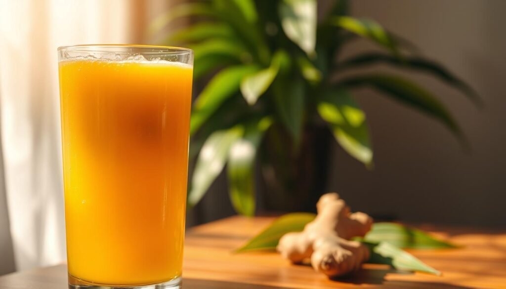 suco refrescante Suco de Manga com Gengibre