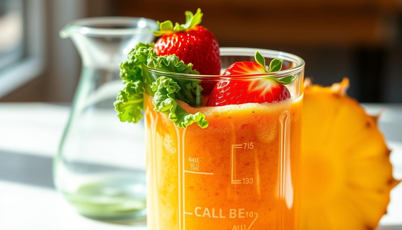 suco de couve com morango e abacaxi