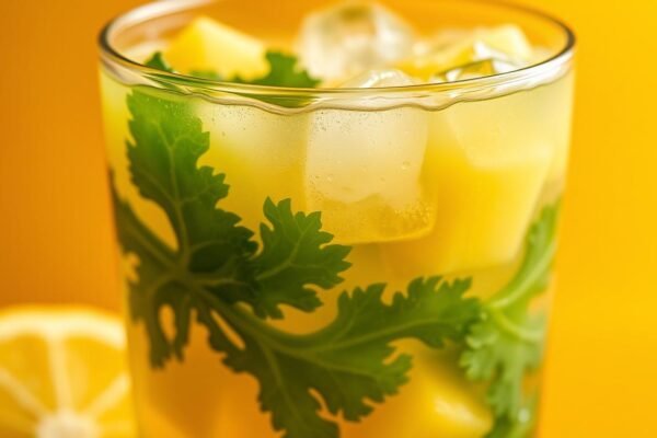 suco de limão com abacaxi e couve