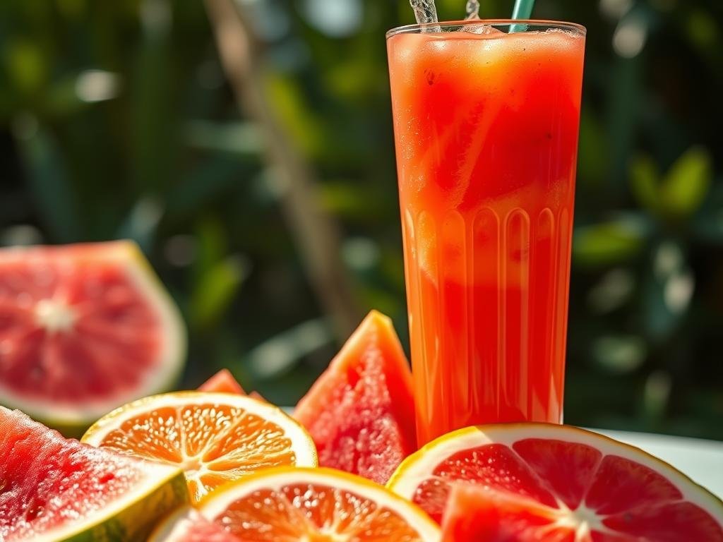 suco de melancia com laranja
