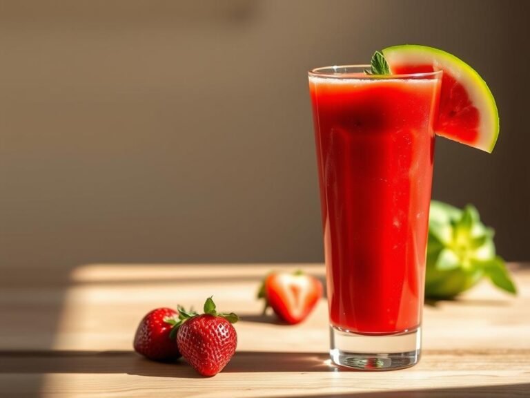 suco de melancia com morango