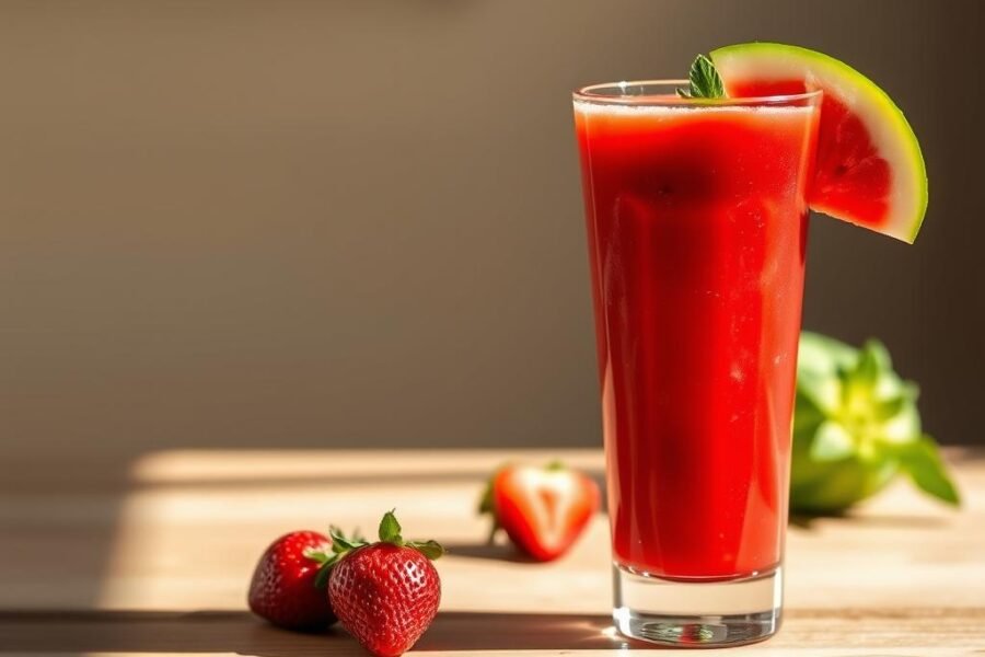suco de melancia com morango