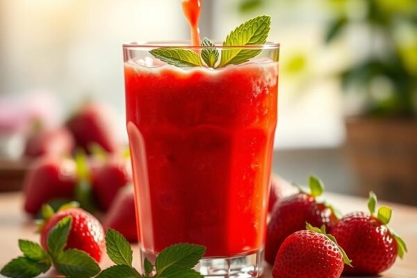 suco de morango com hortelã