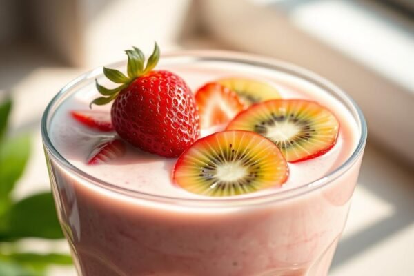 suco de morango com kiwi