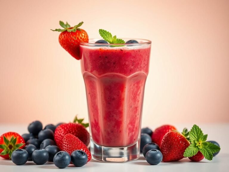 suco de morango com mirtilo