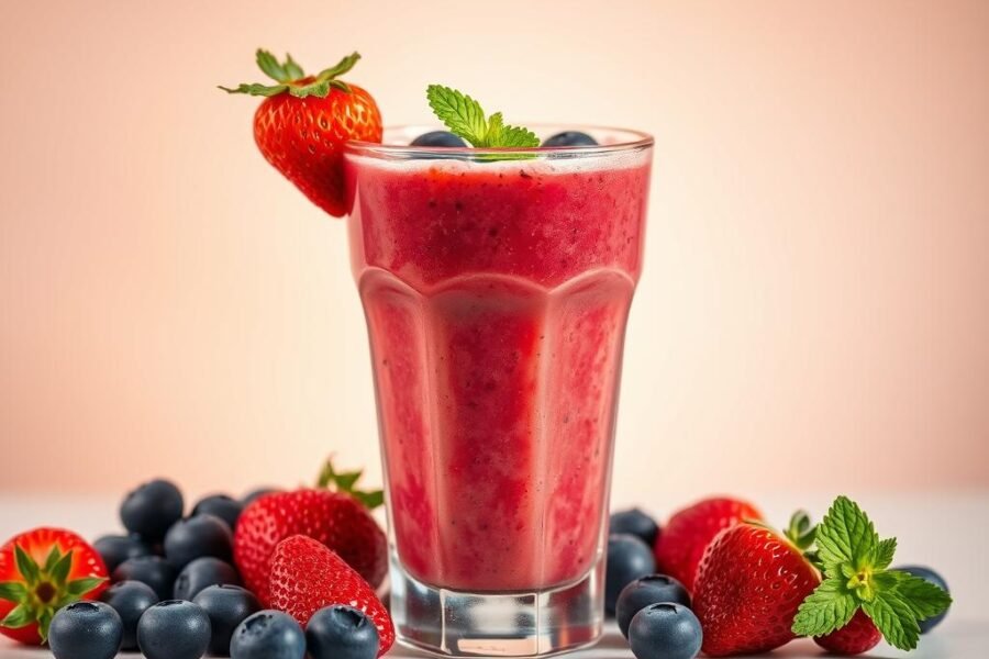 suco de morango com mirtilo