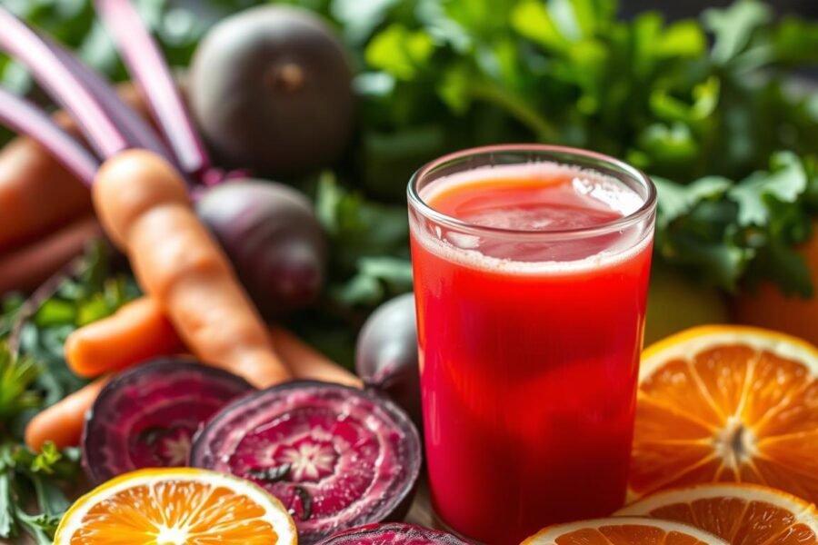 suco de beterraba com cenoura e laranja