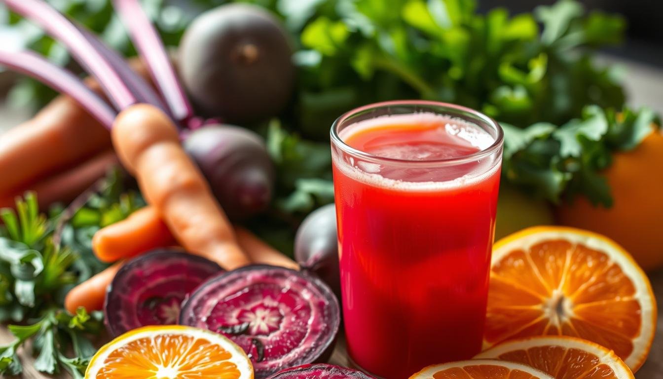 suco de beterraba com cenoura e laranja