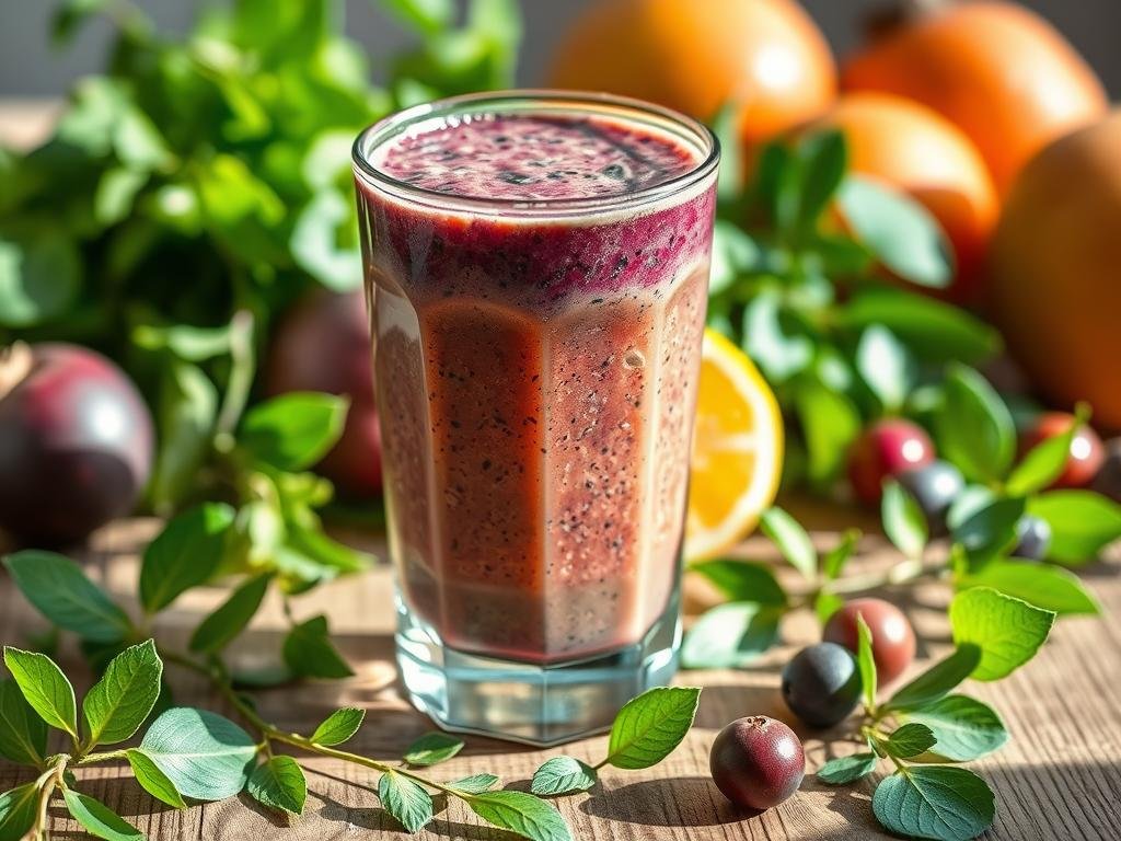 A vibrant, fresh, and juicy detox smoothie, bursting with a secret blend of nutrient-rich fruits and vegetables, gently illuminated by soft, natural lighting. The glass container, with its sleek, minimalist design, sits atop a rustic wooden surface, surrounded by delicate leaves and herbs, creating a serene and inviting atmosphere. The smooth, velvety texture of the drink is evident, and the vibrant colors, ranging from deep greens to vibrant purples and oranges, suggest a potent, cleansing elixir. The overall composition conveys a sense of wellness, balance, and the allure of a well-kept secret, drawing the viewer in to discover the recipe's hidden power. A vibrant, fresh, and juicy detox smoothie, bursting with a secret blend of nutrient-rich fruits and vegetables, gently illuminated by soft, natural lighting. The glass container, with its sleek, minimalist design, sits atop a rustic wooden surface, surrounded by delicate leaves and herbs, creating a serene and inviting atmosphere. The smooth, velvety texture of the drink is evident, and the vibrant colors, ranging from deep greens to vibrant purples and oranges, suggest a potent, cleansing elixir. The overall composition conveys a sense of wellness, balance, and the allure of a well-kept secret, drawing the viewer in to discover the recipe's hidden power.
