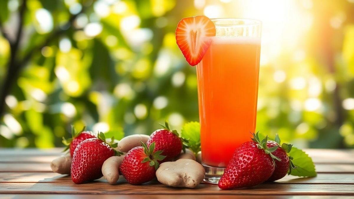 Benefícios do Suco de Morango e Gengibre para a Saúde Suco de Morango e Gengibre: O Segredo da Beleza!