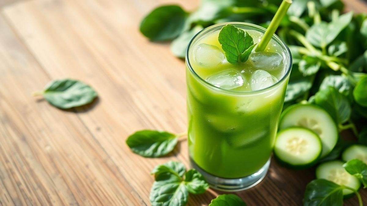 Suco de Espinafre e Pepino: Uma Opção Detox Suco de Espinafre e Pepino: Uma Opção Detox