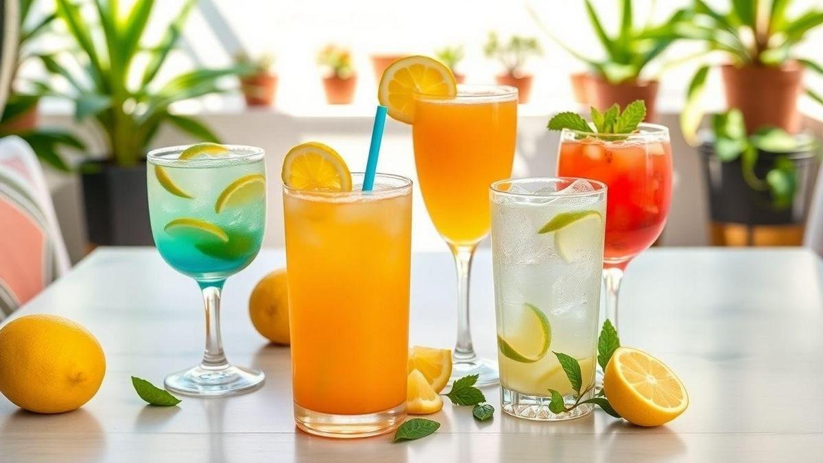 Variedades de Bebidas Refrescantes com Melancia e Hortelã Variedades de Bebidas Refrescantes com Melancia e Hortelã