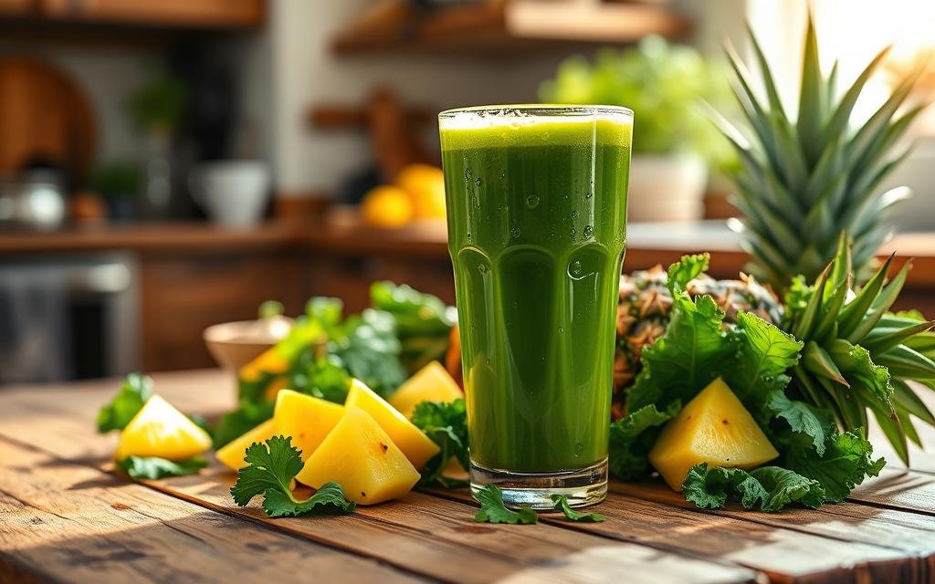 Suco Verde com Couve e Abacaxi