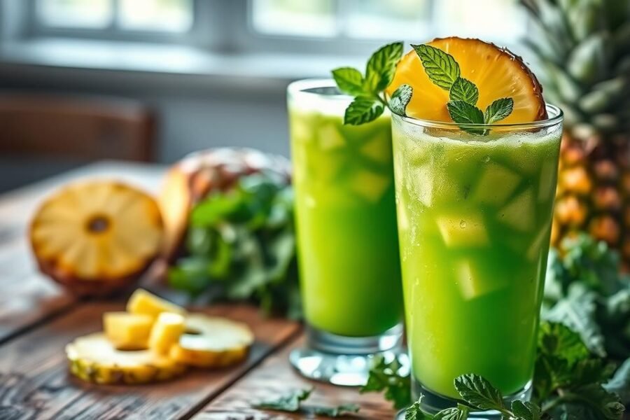 Suco Verde com Couve e Abacaxi