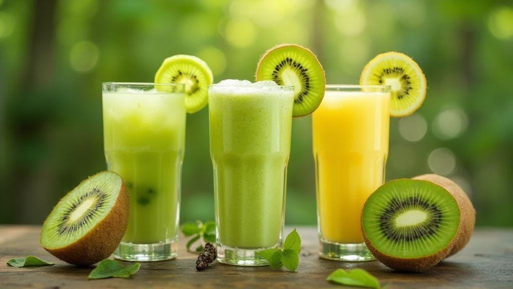 Variações de receita de suco de kiwi para experimentar