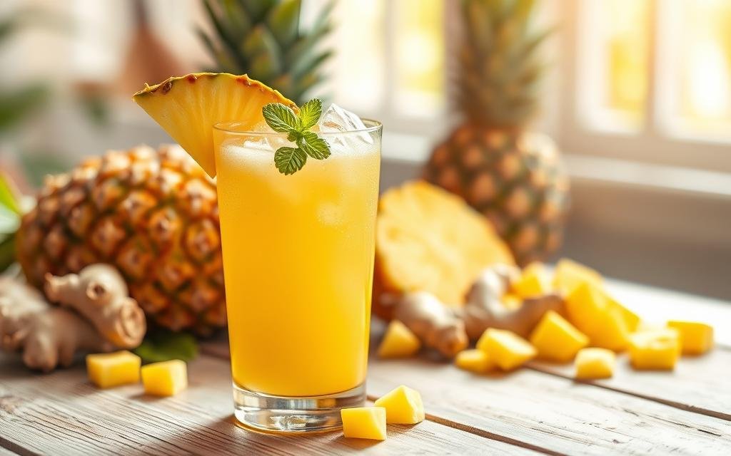 Suco de Abacaxi com Gengibre