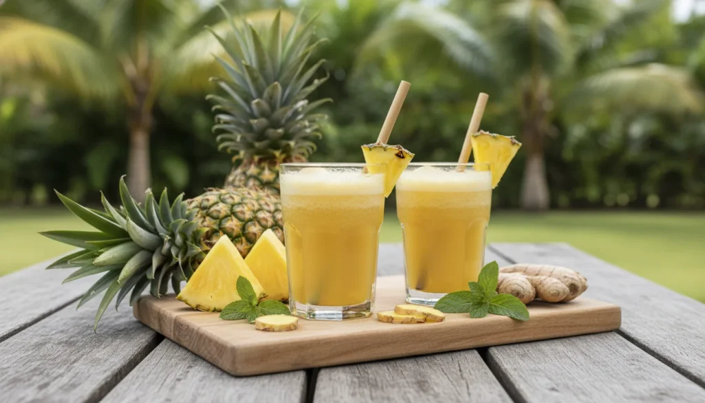 Suco de Abacaxi com Gengibre