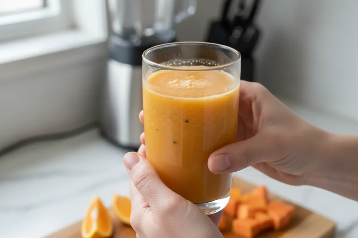 Receita de Suco para Intestino Suco de mamão e laranja para um intestino leve