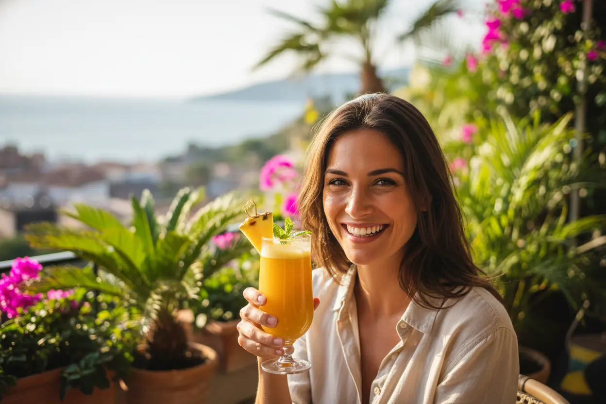 Preparo de suco de manga e abacaxi