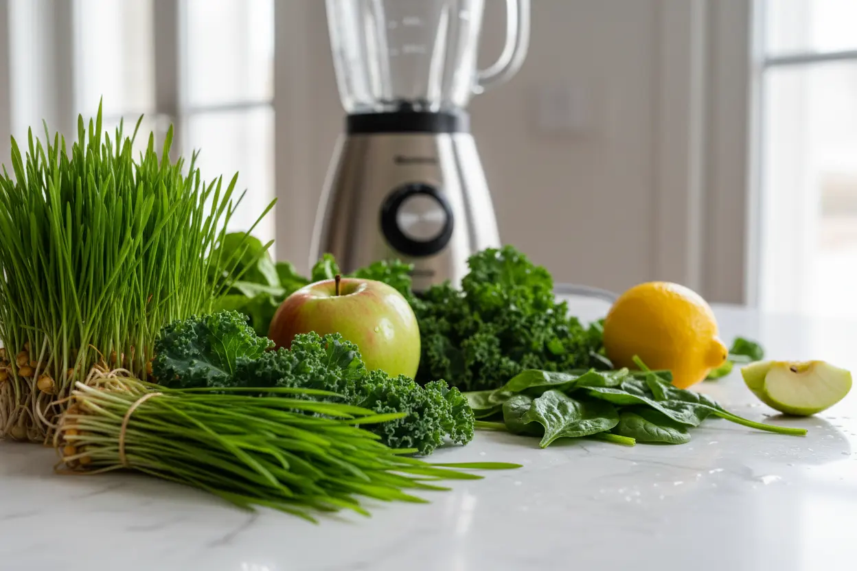 Ingredientes essenciais para o suco de luz