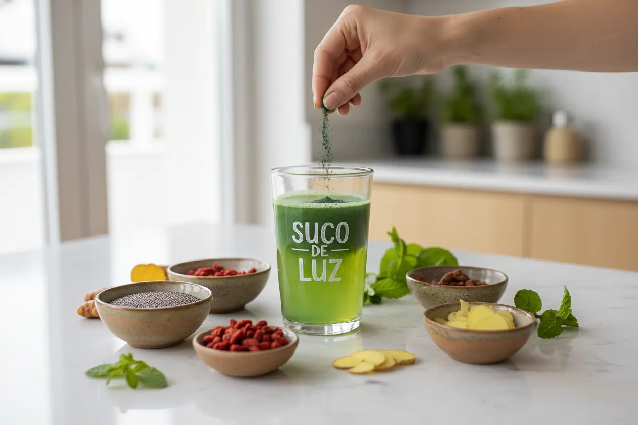 Como fazer suco de luz receita original com superalimentos adicionais