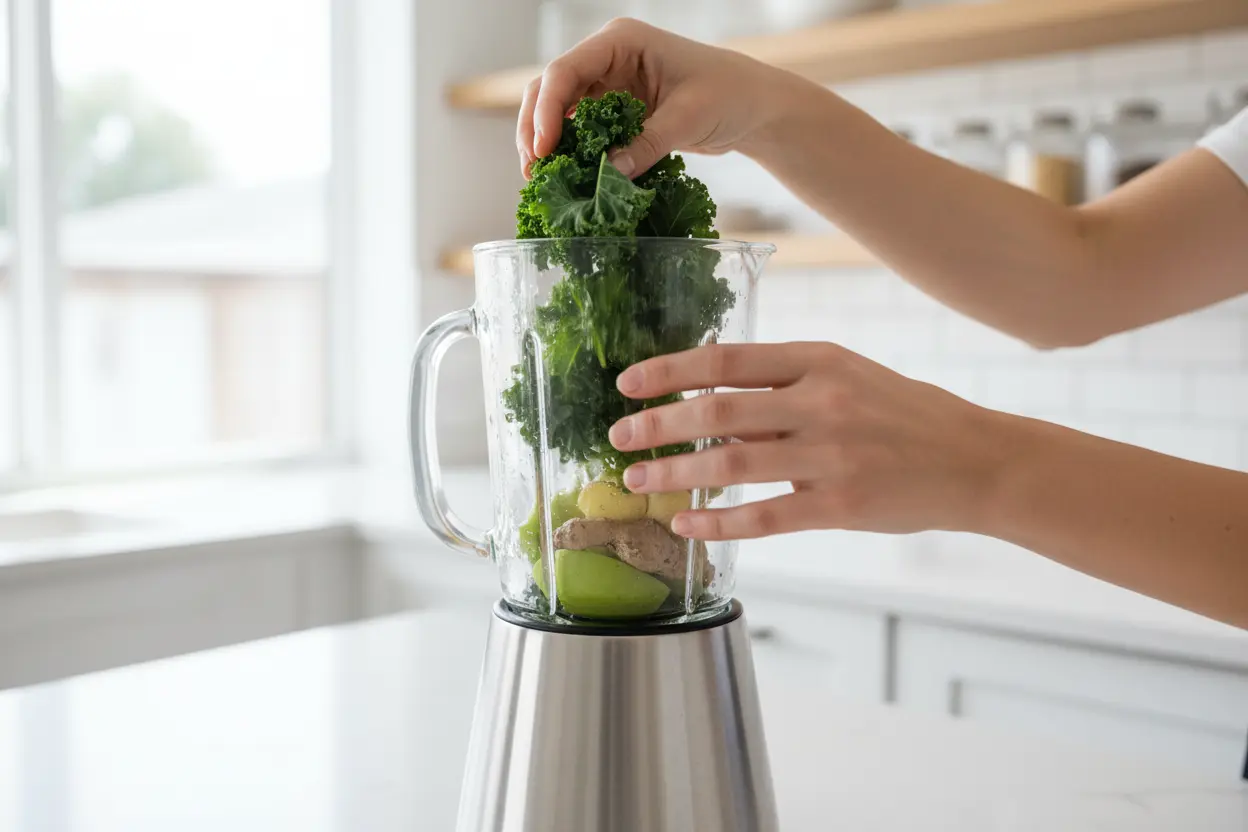 Como preparar suco de couve em casa.