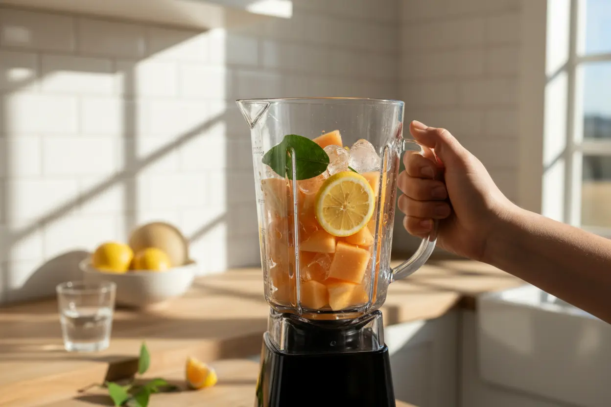 Suco de melão com limão siciliano gelado receita