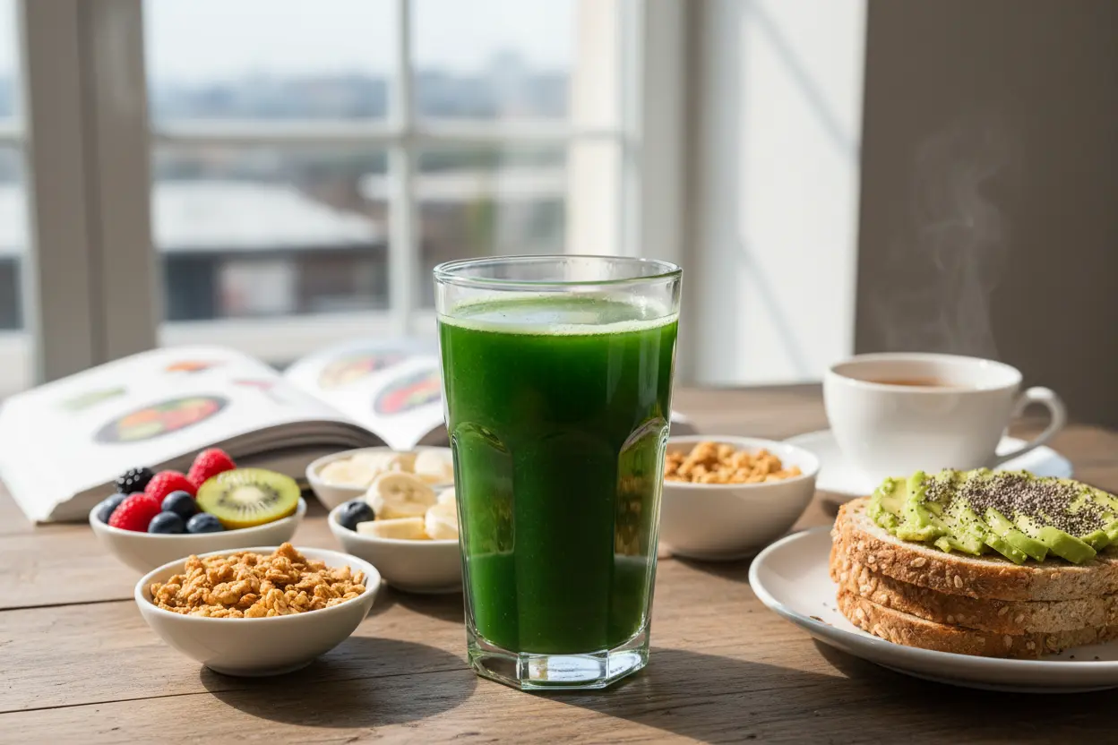 Ingredientes para suco de clorofila