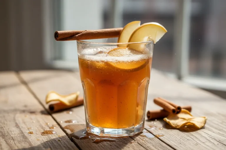 Suco de maçã com canela refrescante