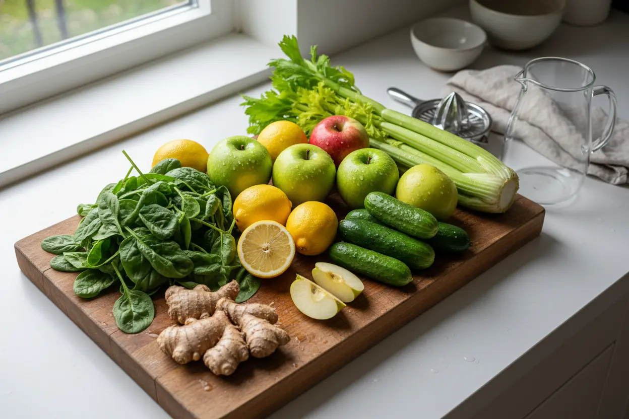 Ingredientes para suco detox sem açúcar
