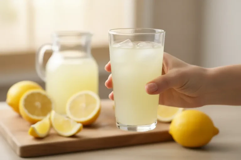 Pessoa tomando suco de limão em jejum