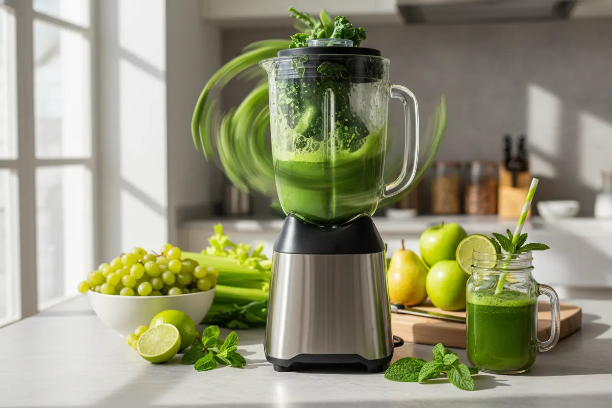 liquidificador preparando suco detox e a fruta proibida para quem quer perder barriga