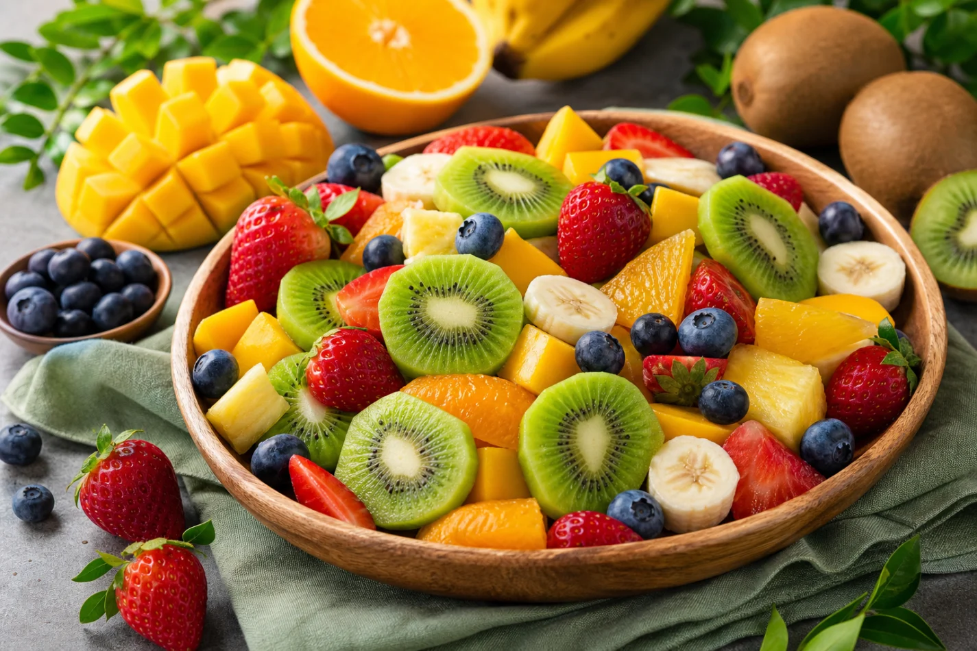 Frutas que combinam com kiwi 