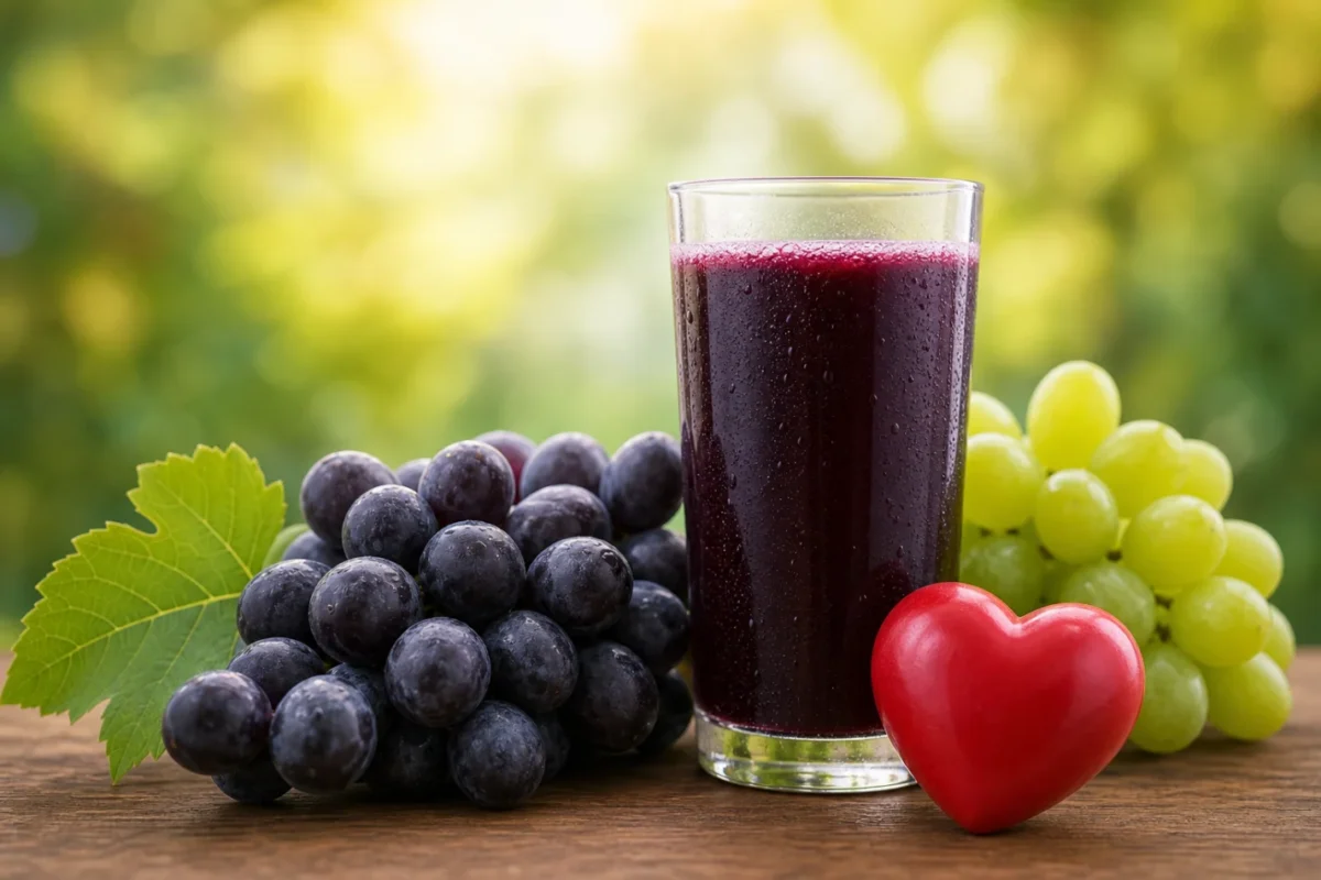 Suco de Uva para a Saúde do Coração com Uva Roxa e Verde