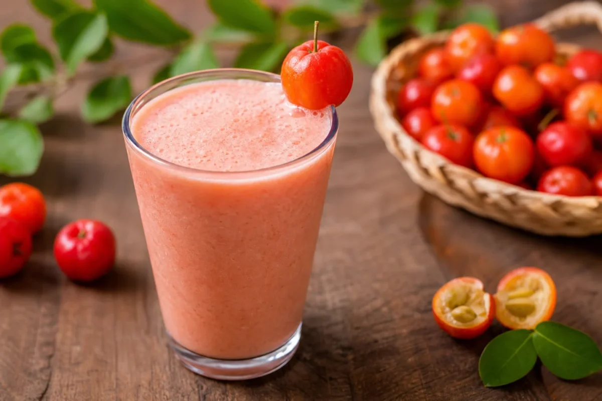Vitamina de Acerola com Leite Cremosa e Rica em Vitamina C