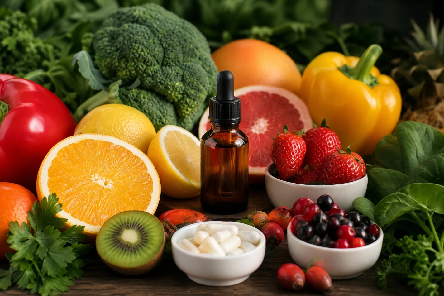 Nutrientes e ácido ascórbico suco de melão com limão