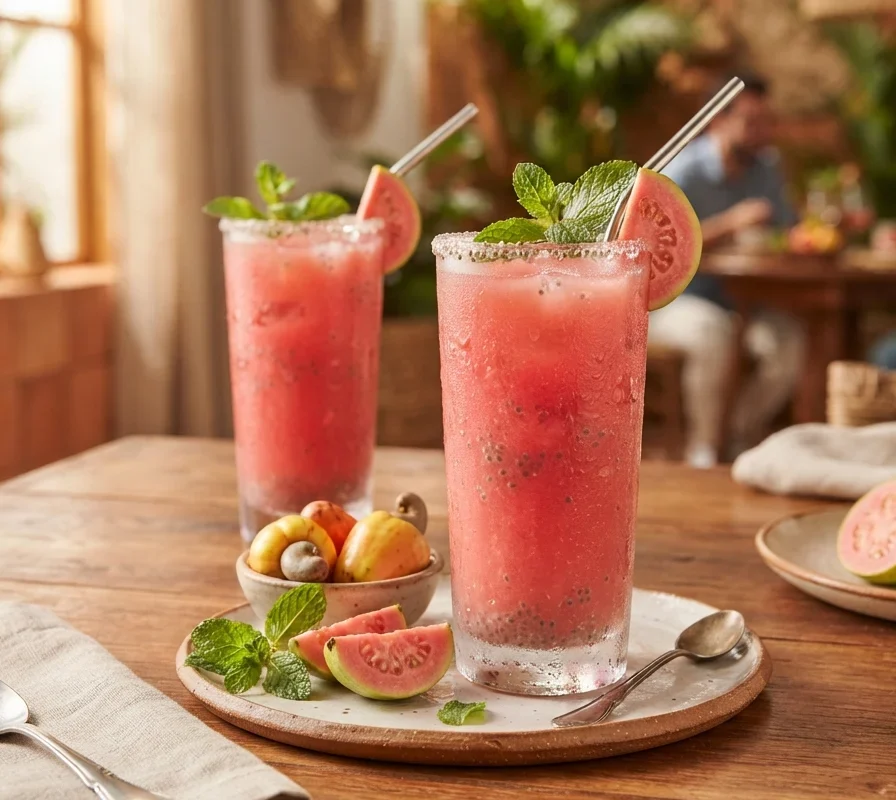 Prepare Hoje no Lanche: Suco Aurora de Goiaba e Caju Cremoso, Refrescante e com Sabor que Derrete na Boca