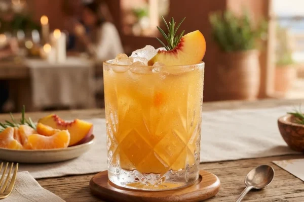 Suco Brisa Dourada de Pêssego, Tangerina e Alecrim: Refrescante e Nutritivo