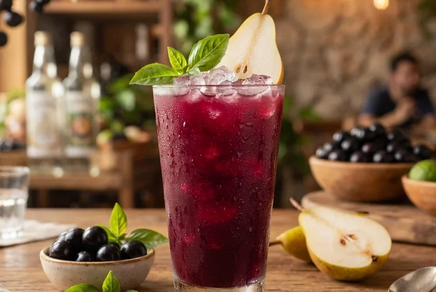 Suco Rubi de Jabuticaba, Pera e Manjericão Fresco: Refrescante e Nutritivo