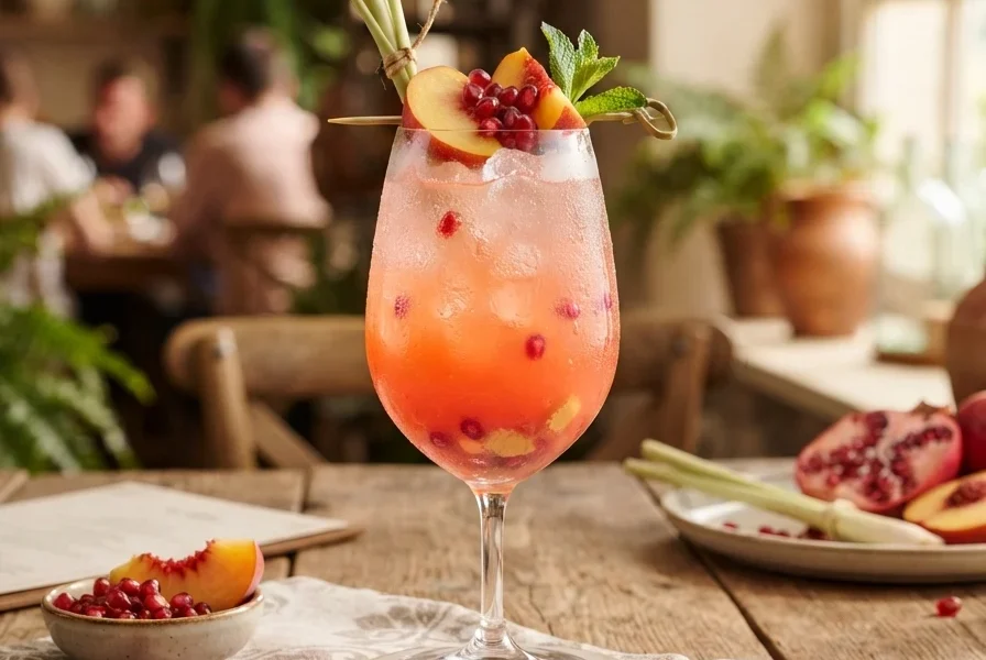 Suco Solar de Pêssego, Romã e Capim-Limão com Toque de Gengibre