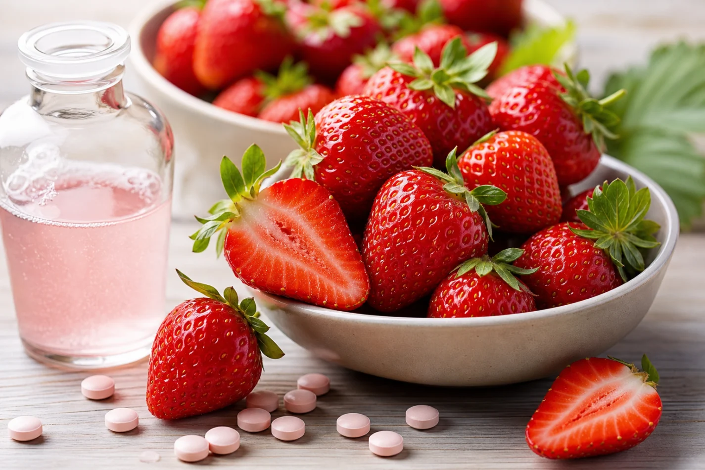 Ácido ascórbico e nutrientes do morango | Suco Pura Energia Ácido ascórbico e nutrientes do morango suco de morango congelado