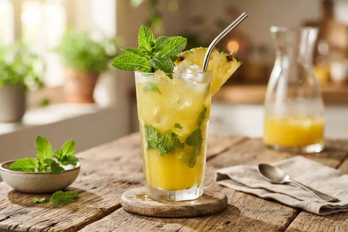 Suco de Abacaxi com Hortelã Perfeito: Refrescante, Digestivo e Cremoso