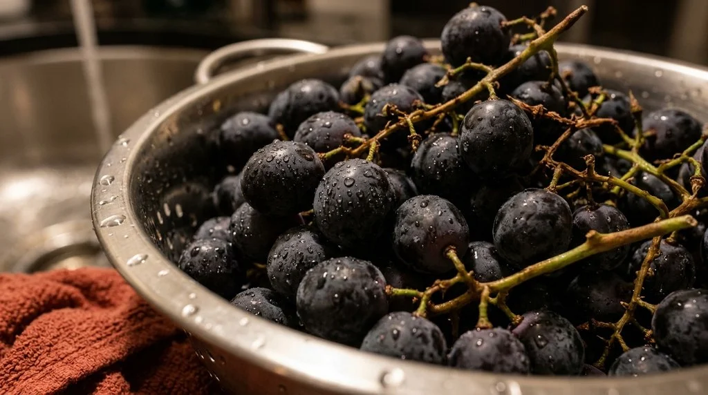 Suco De Uva Natural Uvas Lavadas